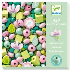 Djeco Perles En Bois - Feuilles Et Fleurs -Enfant Périphériques Magasin djeco perles en bois feuilles et fleurs 1