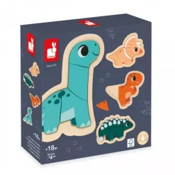 Janod Puzzle évolutif En Bois - Dino -Enfant Périphériques Magasin janod puzzle evolutif en bois dino 2