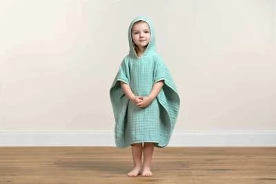 LÄSSIG Laessig Poncho De Bain En Mousseline Menthe 3 LÄSSIG Laessig Poncho De Bain En Mousseline Menthe