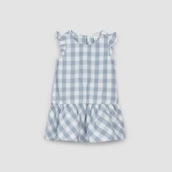 Miles Robe Bleu Gingham -Enfant Périphériques Magasin miles robe bleu gingham 2