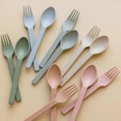 Minika Ensemble Fourchette Et Cuillère En Paille De Blé Sage -Enfant Périphériques Magasin minika ensemble fourchette et cuillere en paille d 5