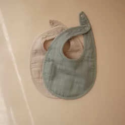 Mushie Bavoir Muslin Roman Green/Fog -Enfant Périphériques Magasin mushie bavoir muslin roman green fog 5