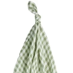 Petit Lem Couverture En Mousseline Gingham Vert