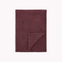 Petit Lem Couverture En Tricot Aubergine