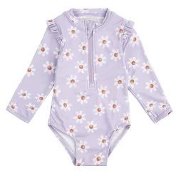 Petit Lem Maillot Une Pièce Marguerites Mauve Bébé