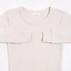 Petit Lem Pyjama Deux Pièces En Tricot Côtelé Crème