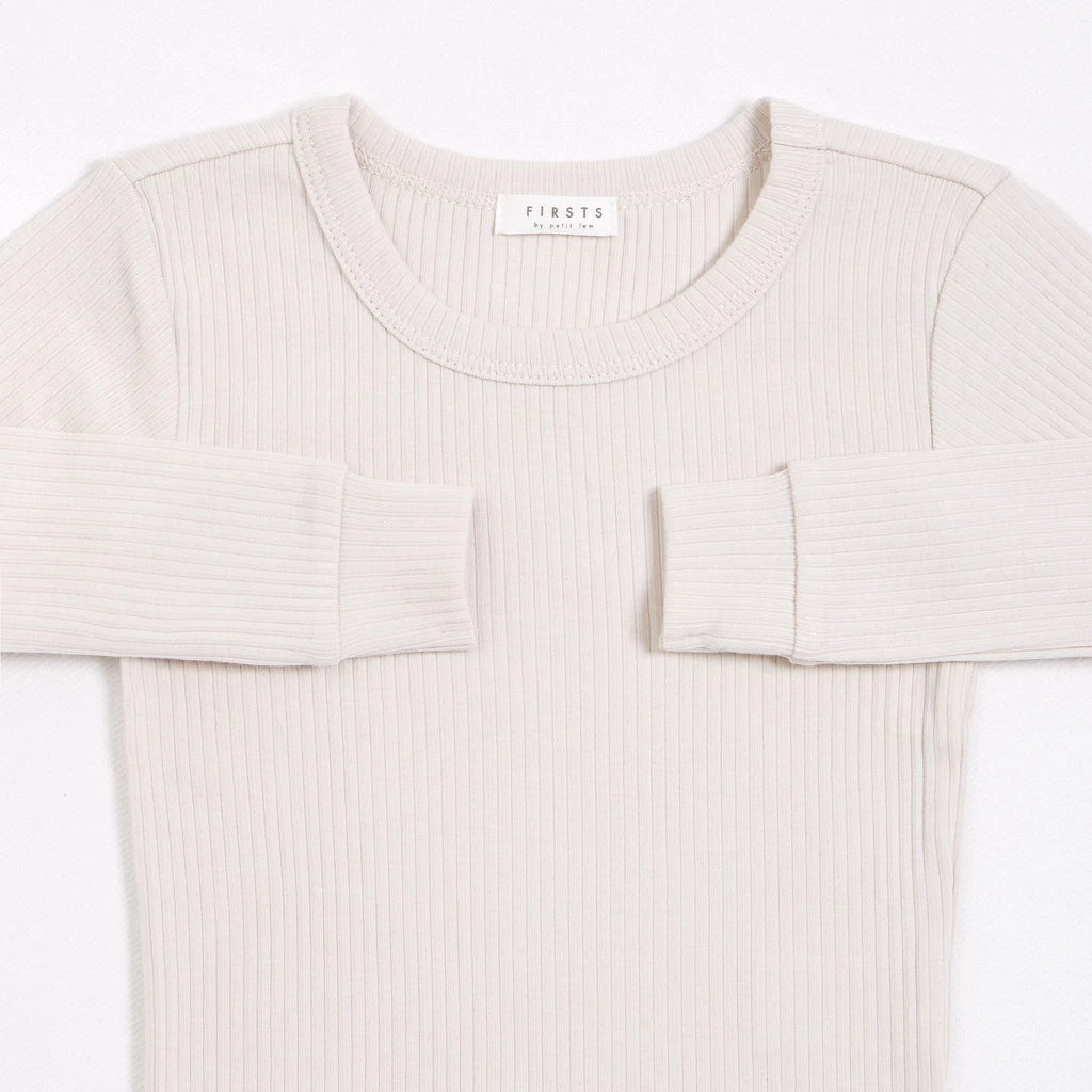Petit Lem Pyjama Deux Pièces En Tricot Côtelé Crème 3 Petit Lem Pyjama Deux Pièces En Tricot Côtelé Crème