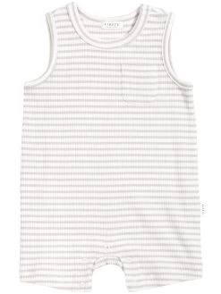 Petit Lem Romper Short Ligné Gris