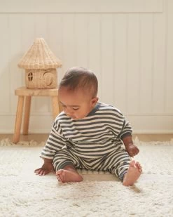 Quincy Mae Ensemble GaufréNavy Stripe