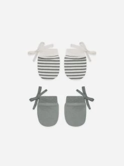 Quincy Mae Mitaines Pour Nouveau-né Sea Green Stripe/Sea Green