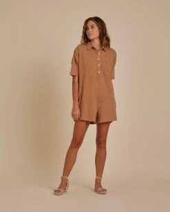 Rylee + Cru Romper Avec Col Camel Femme