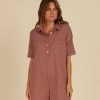 Rylee + Cru Romper Frankie Mulberry